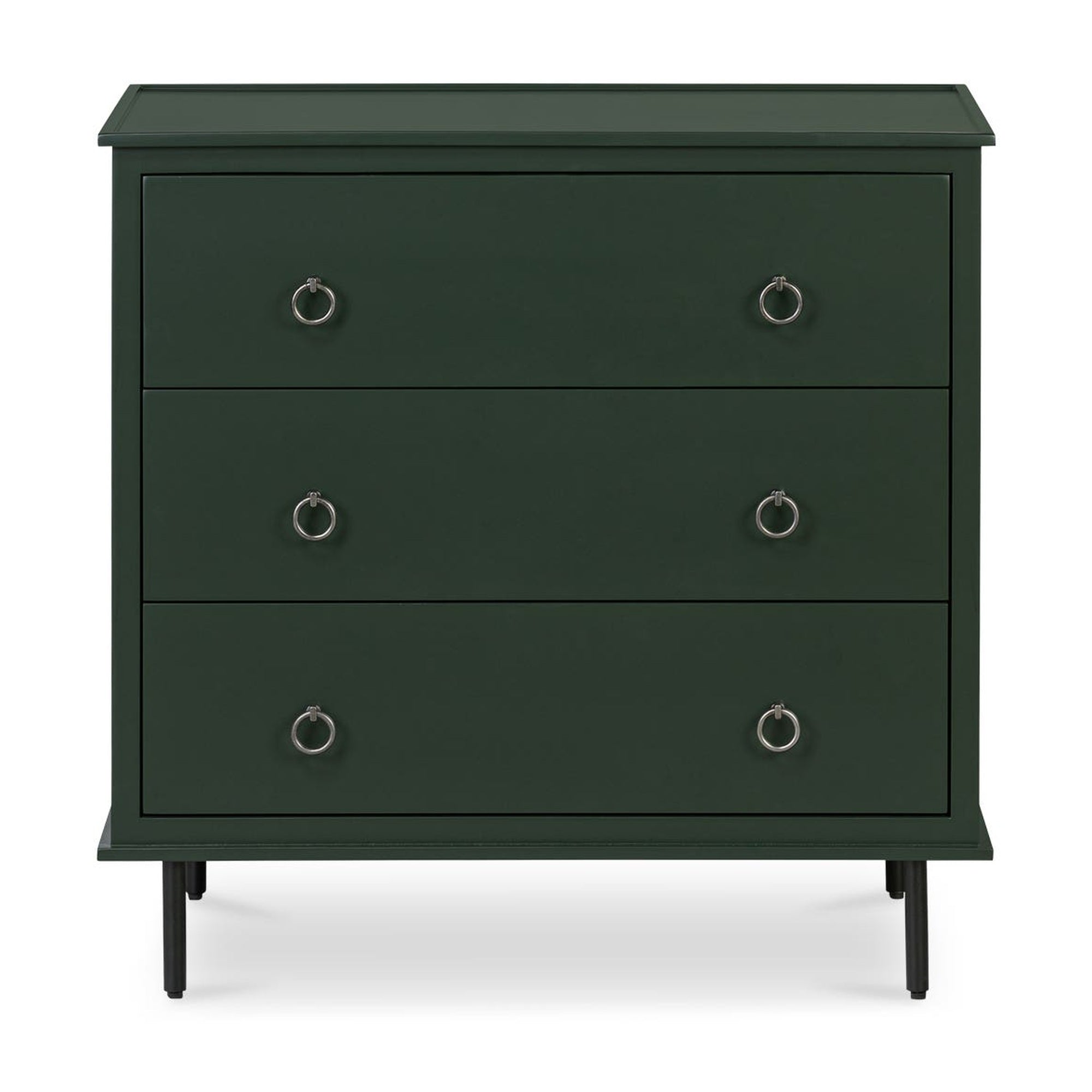 Reagan 3 Drawer Nightstand Deep Green by Moe's Home Collection