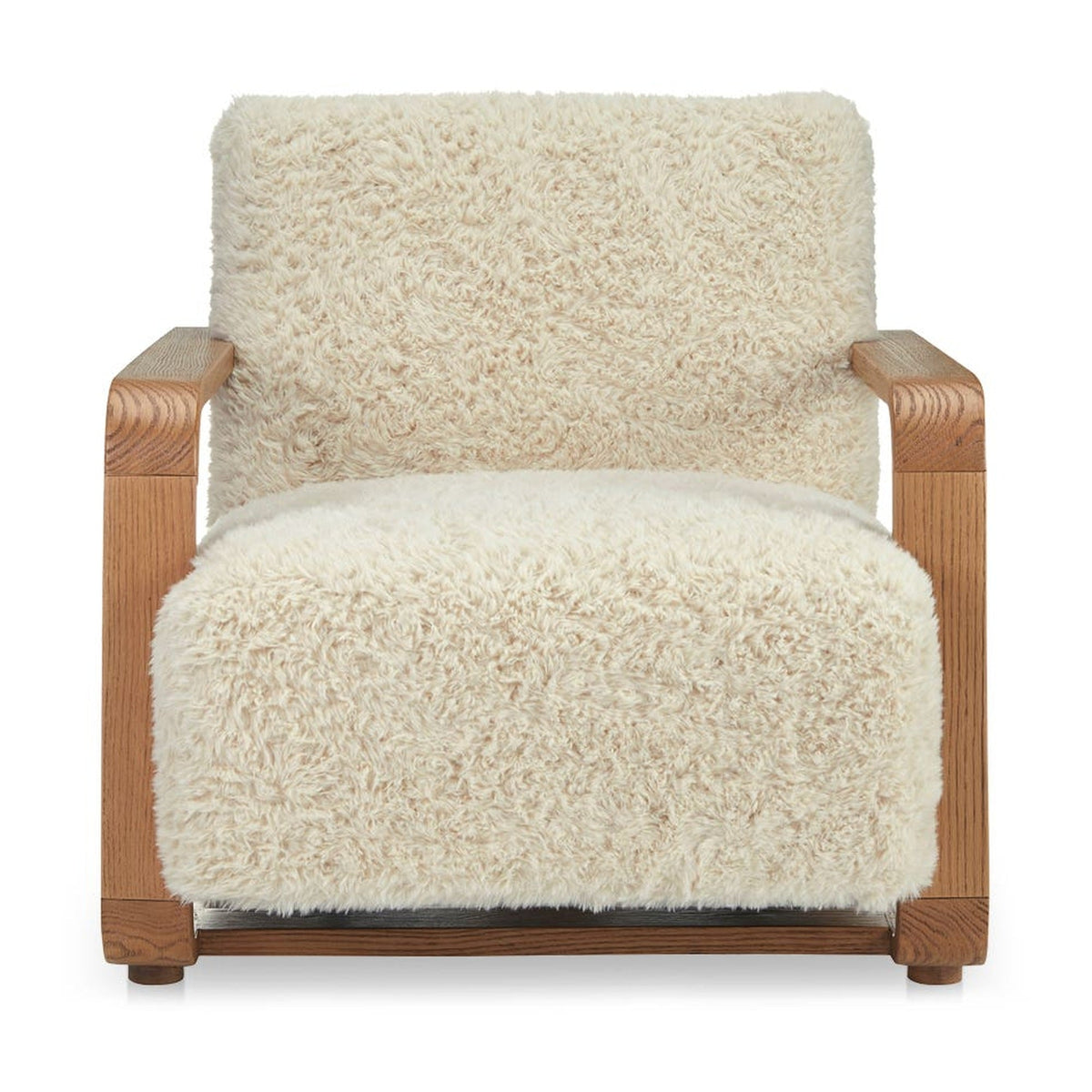 Eckersley Lounge Chair Cream Faux Fur by Moe's Home Collection