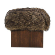 Serge Ottoman Brown Faux Fur by Moe's Home Collection