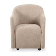 Drava Rolling Dining Chair Beige by Moe's Home Collection