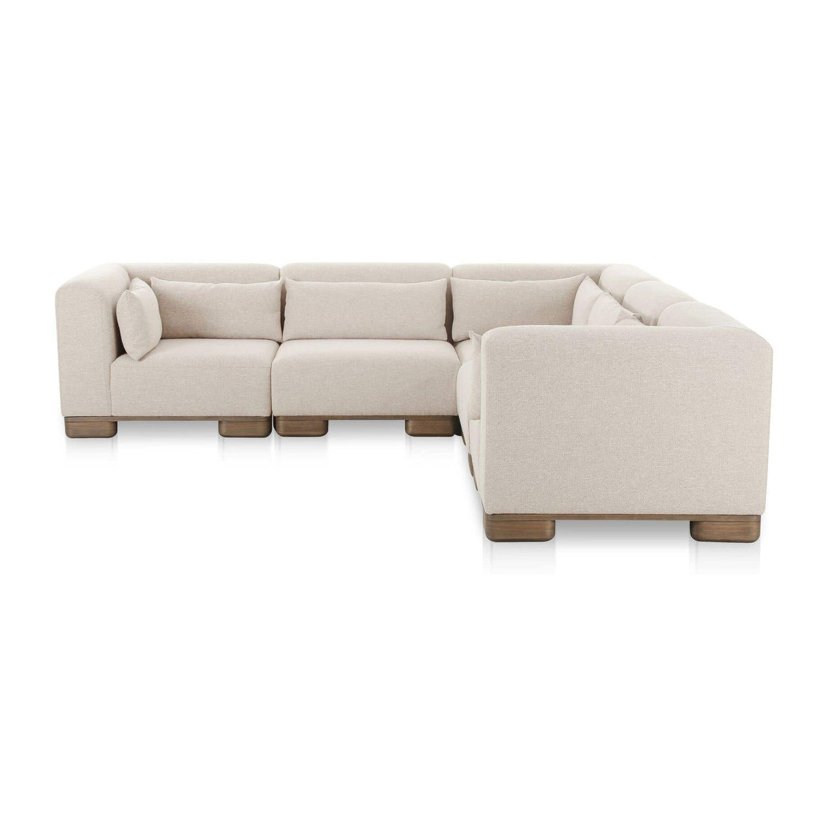 June Classic L-Shaped Modular Sectional Oatmeal by Moe's Home Collection