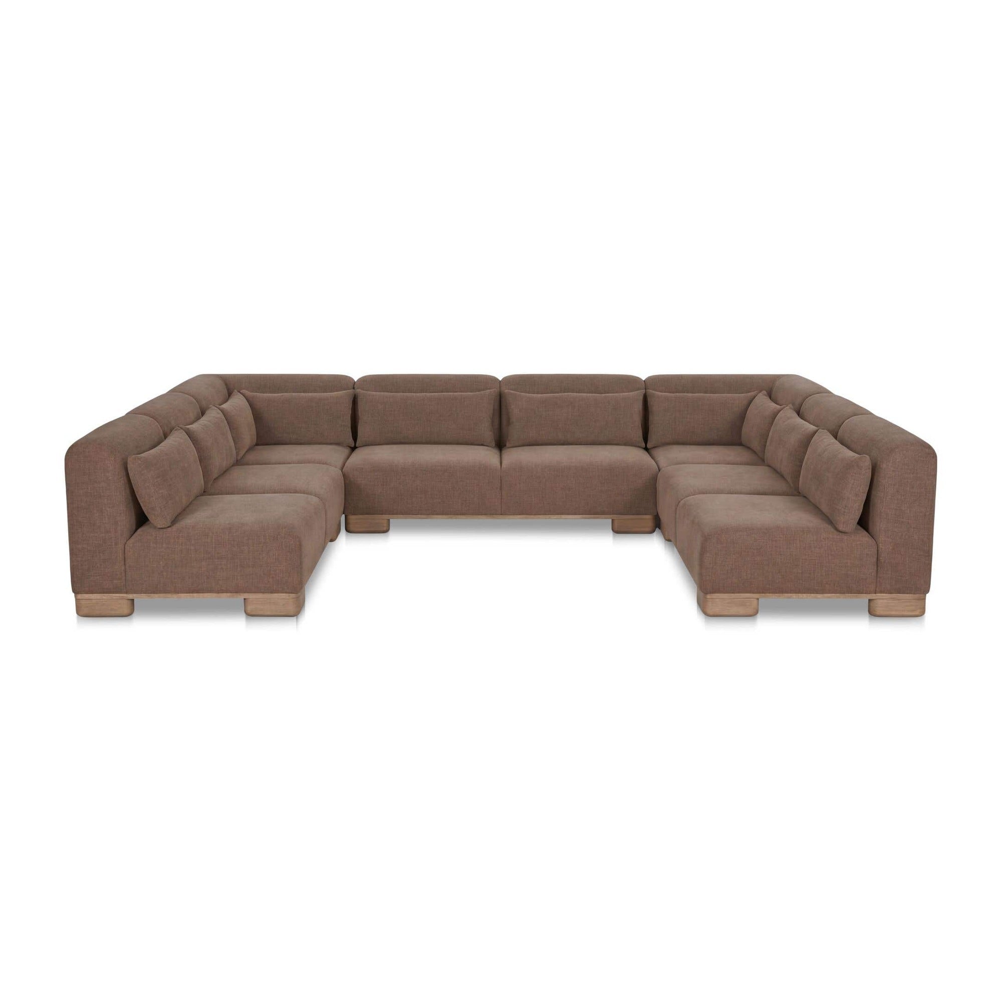 June U Shaped Modular Sectional Dark Brown by Moe's Home Collection
