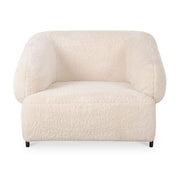 Devlin Lounge Chair Cream Faux Fur by Moe's Home Collection