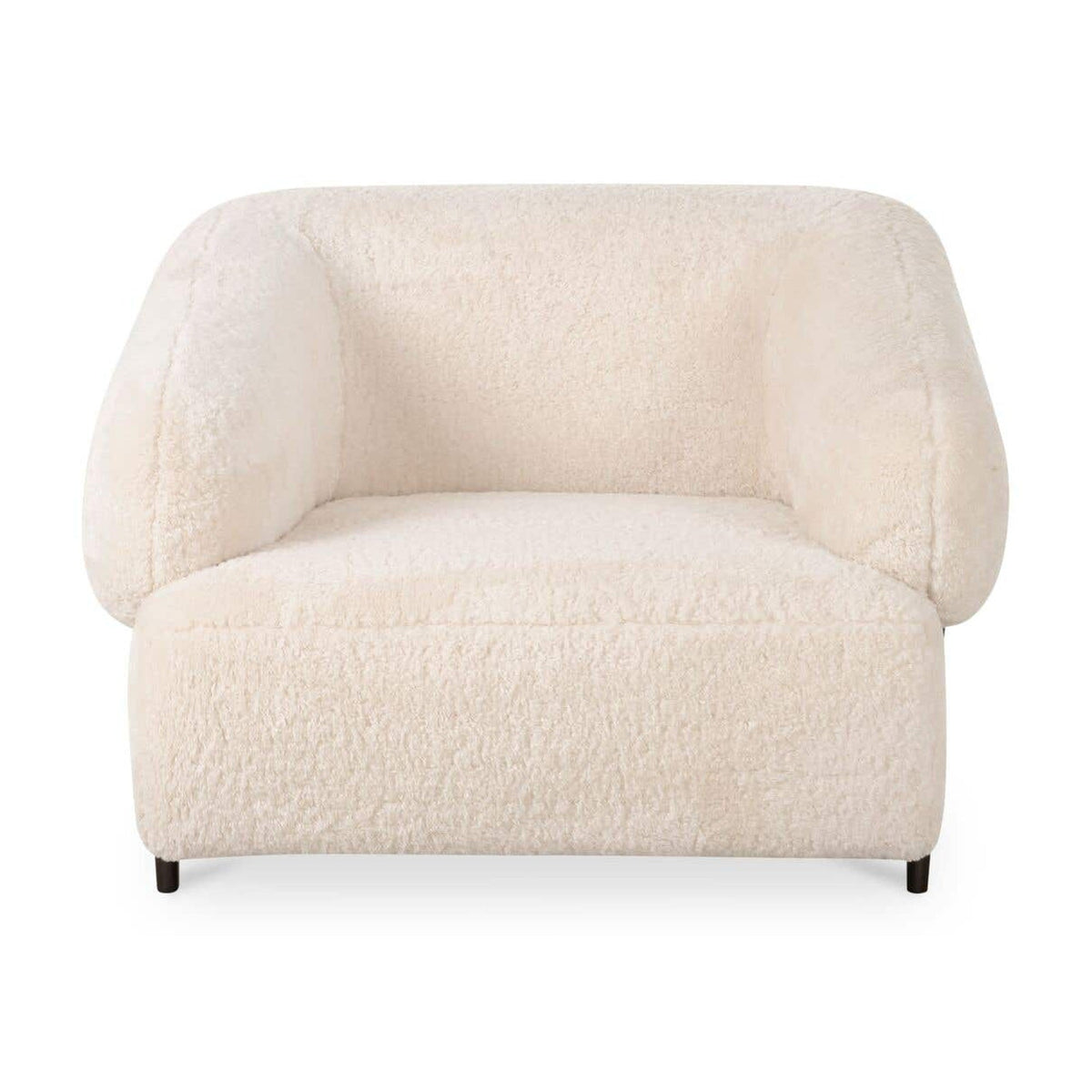 Devlin Lounge Chair Cream Faux Fur by Moe's Home Collection