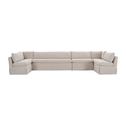 Fable Slipcover Dining Banquette U-Shape Beige 168 in. by Moe's Home Collection