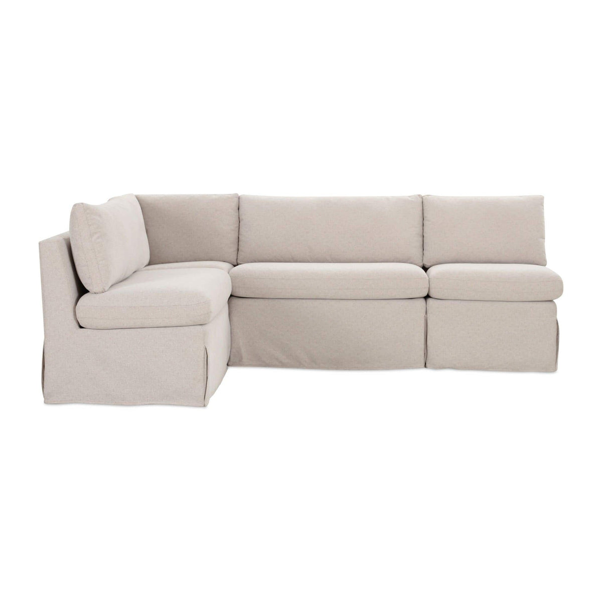 Fable Slipcover Dining Banquette L-Shape Beige 96 in. by Moe's Home Collection