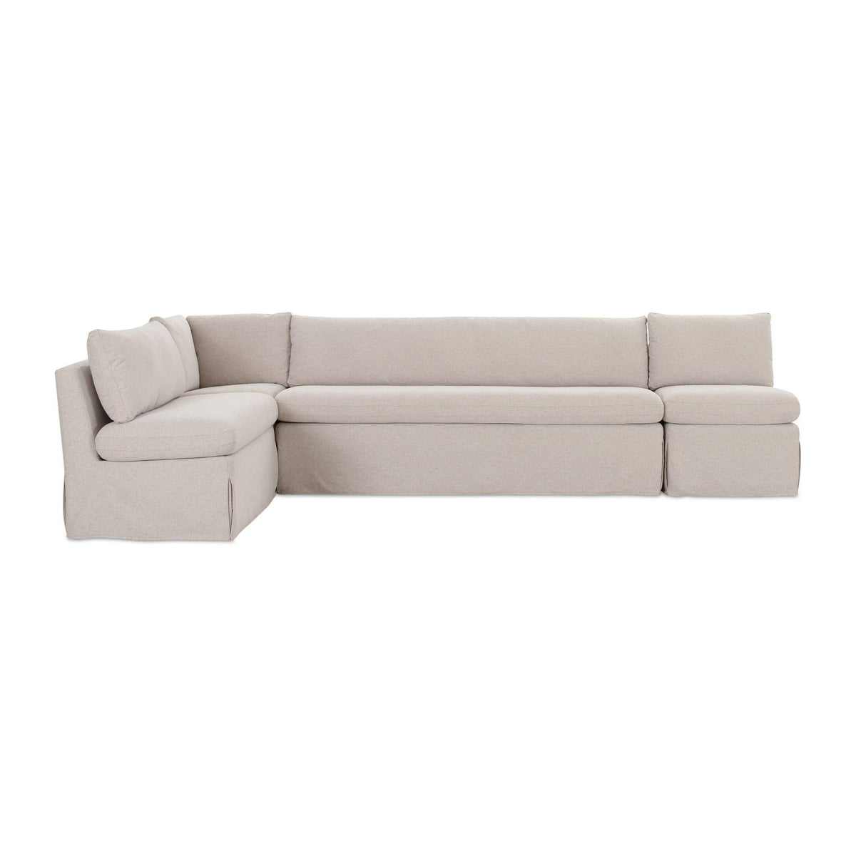 Fable Slipcover Dining Banquette L-Shape Beige 125.5 in. by Moe's Home Collection