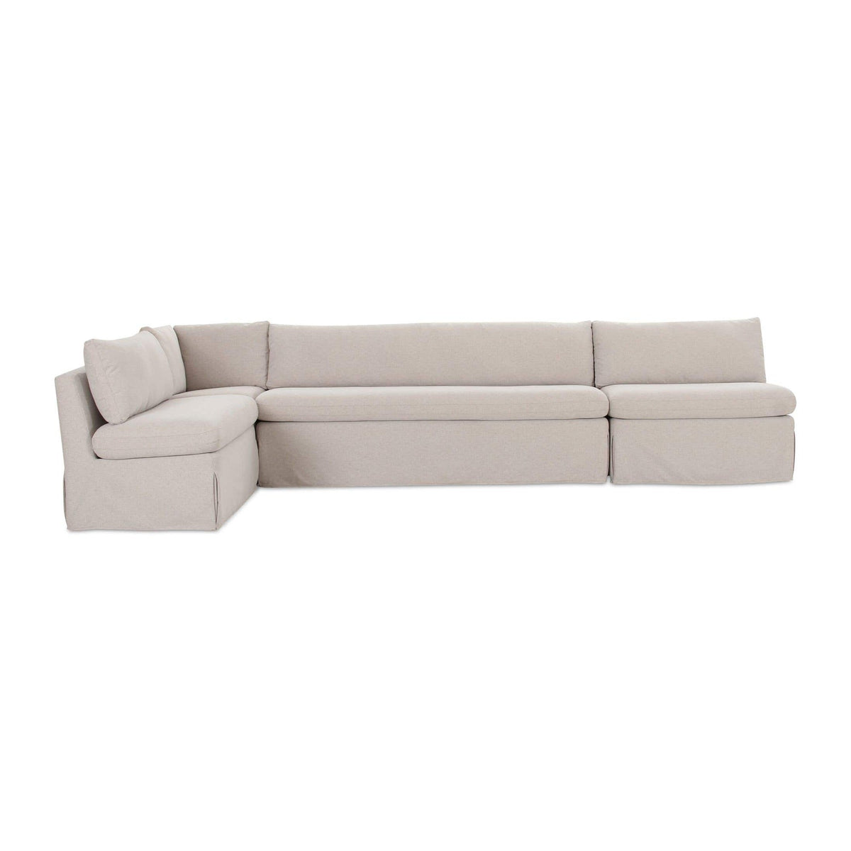 Fable Slipcover Dining Banquette L-Shape Beige 139.5 in. by Moe's Home Collection