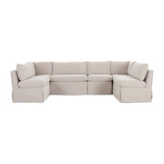 Fable Slipcover Dining Banquette U-Shape Beige 121 in. by Moe's Home Collection