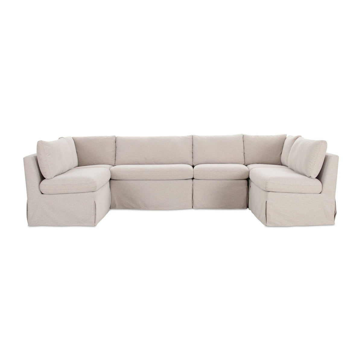 Fable Slipcover Dining Banquette U-Shape Beige 121 in. by Moe's Home Collection
