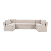 Fable Slipcover Dining Banquette U-Shape Beige 129 in. by Moe's Home Collection