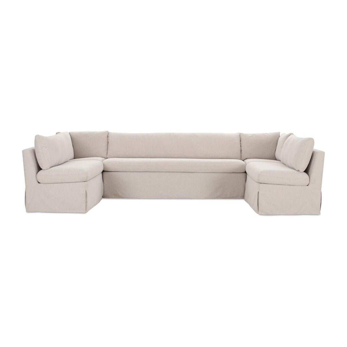 Fable Slipcover Dining Banquette U-Shape Beige 129 in. by Moe's Home Collection