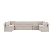 Fable Slipcover Dining Banquette U-Shape Beige 154 in. by Moe's Home Collection