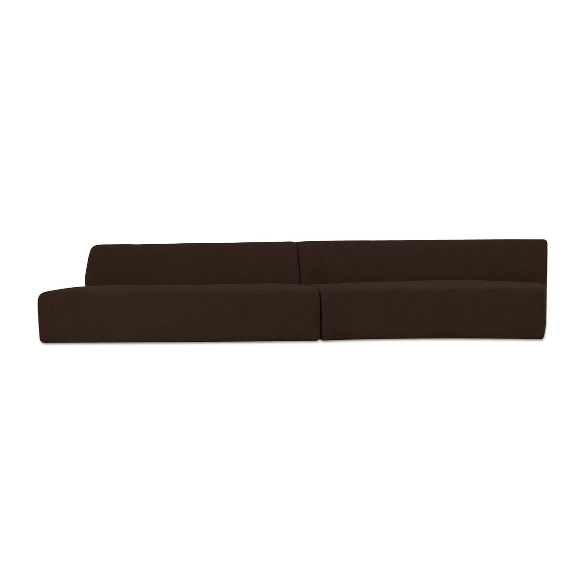 Naomi 2 Piece Wave Modular Sectional Dark Brown by Moe's Home Collection