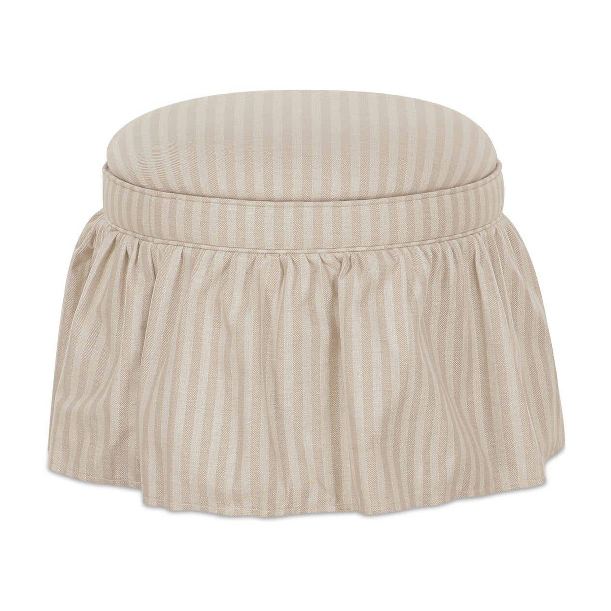 Heidi Storage Ottoman Beige Stripe by Moe's Home Collection