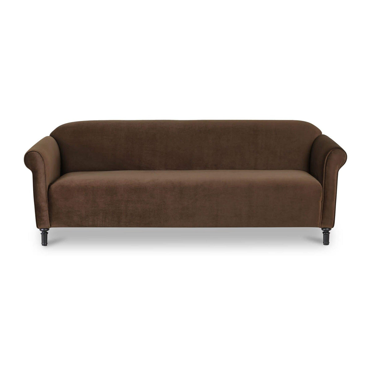 Harmony Sofa Dark Brown Faux Mohair by Moe's Home Collection