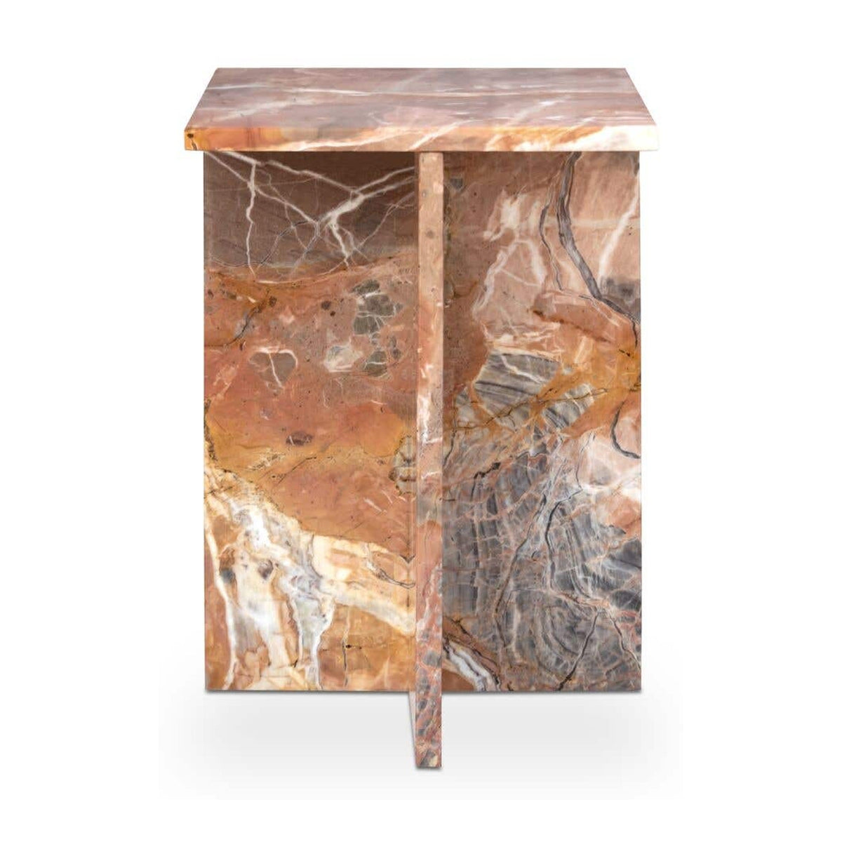 Blair Accent Table Orange Levante Marble by Moe's Home Collection