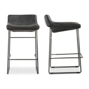 Starlet Counter Stool Onyx Black Leather - Set Of Two by Moe's Home Collection