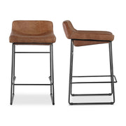 Starlet Counter Stool Open Road Brown Leather - Set Of Two by Moe's Home Collection