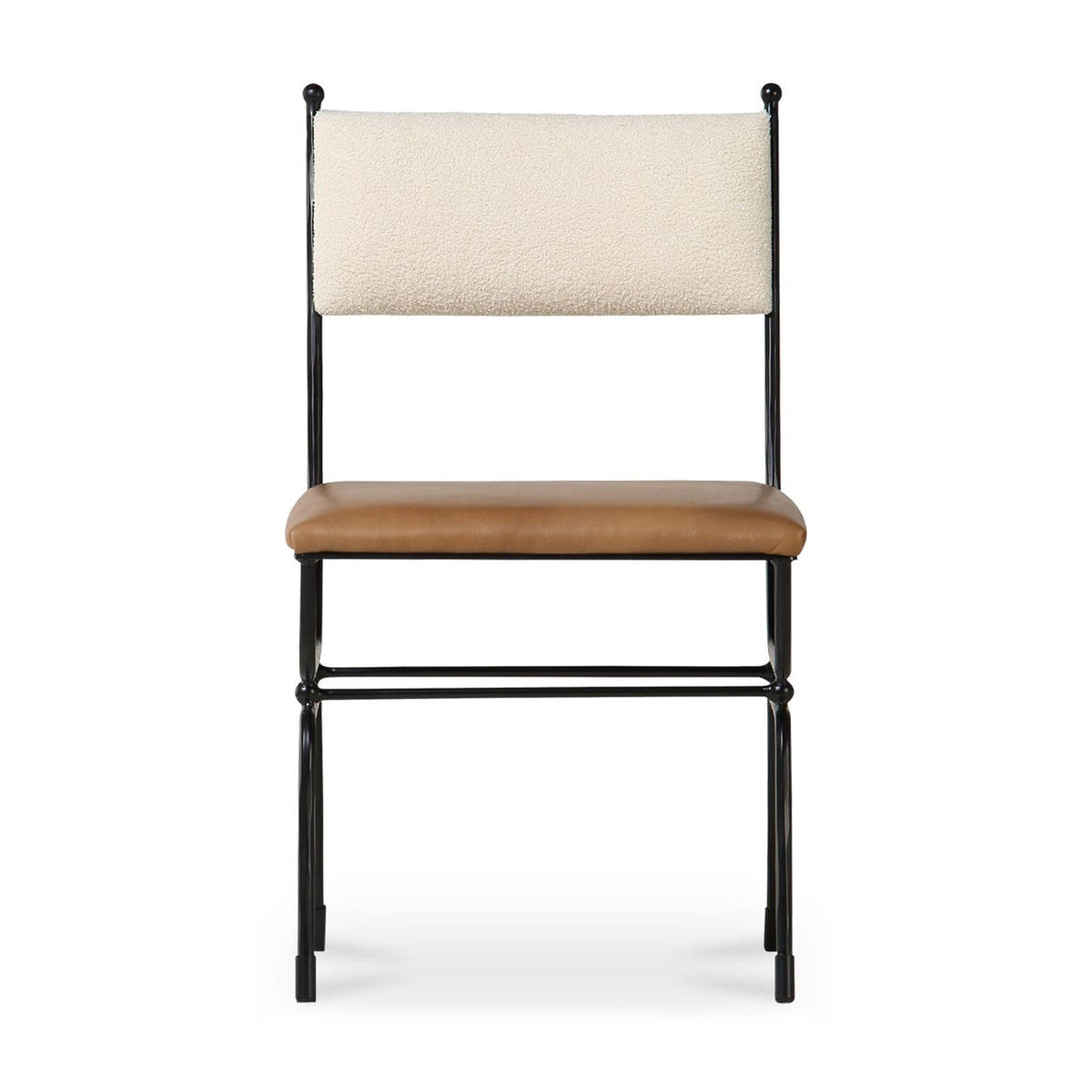 Posta Dining Chair Brown Leather by Moe's Home Collection