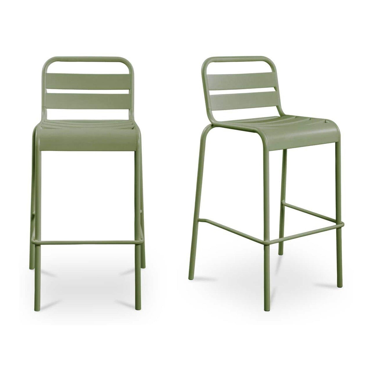 Kade Outdoor Bar Stool Green Set of Two by Moe's Home Collection