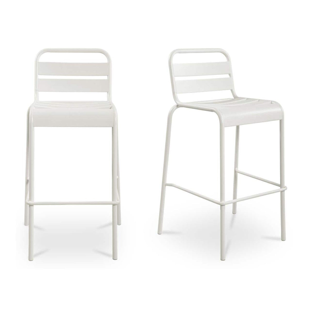 Kade Outdoor Bar Stool White Set of Two by Moe's Home Collection
