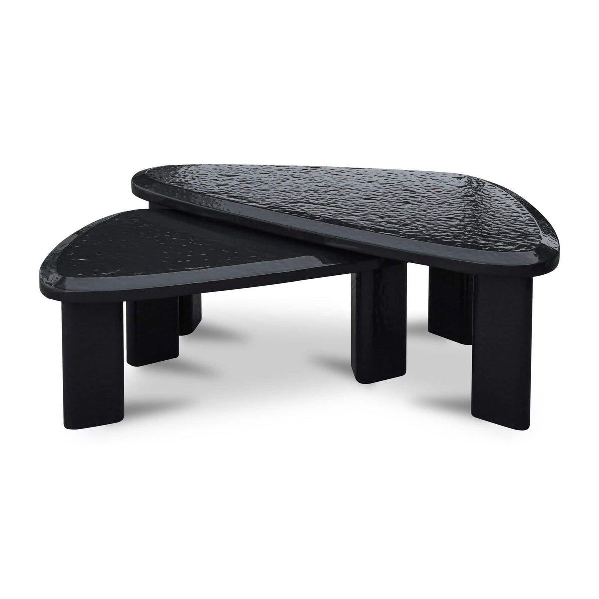 Sophie Outdoor Nesting Table Set Charcoal Lacquer by Moe's Home Collection