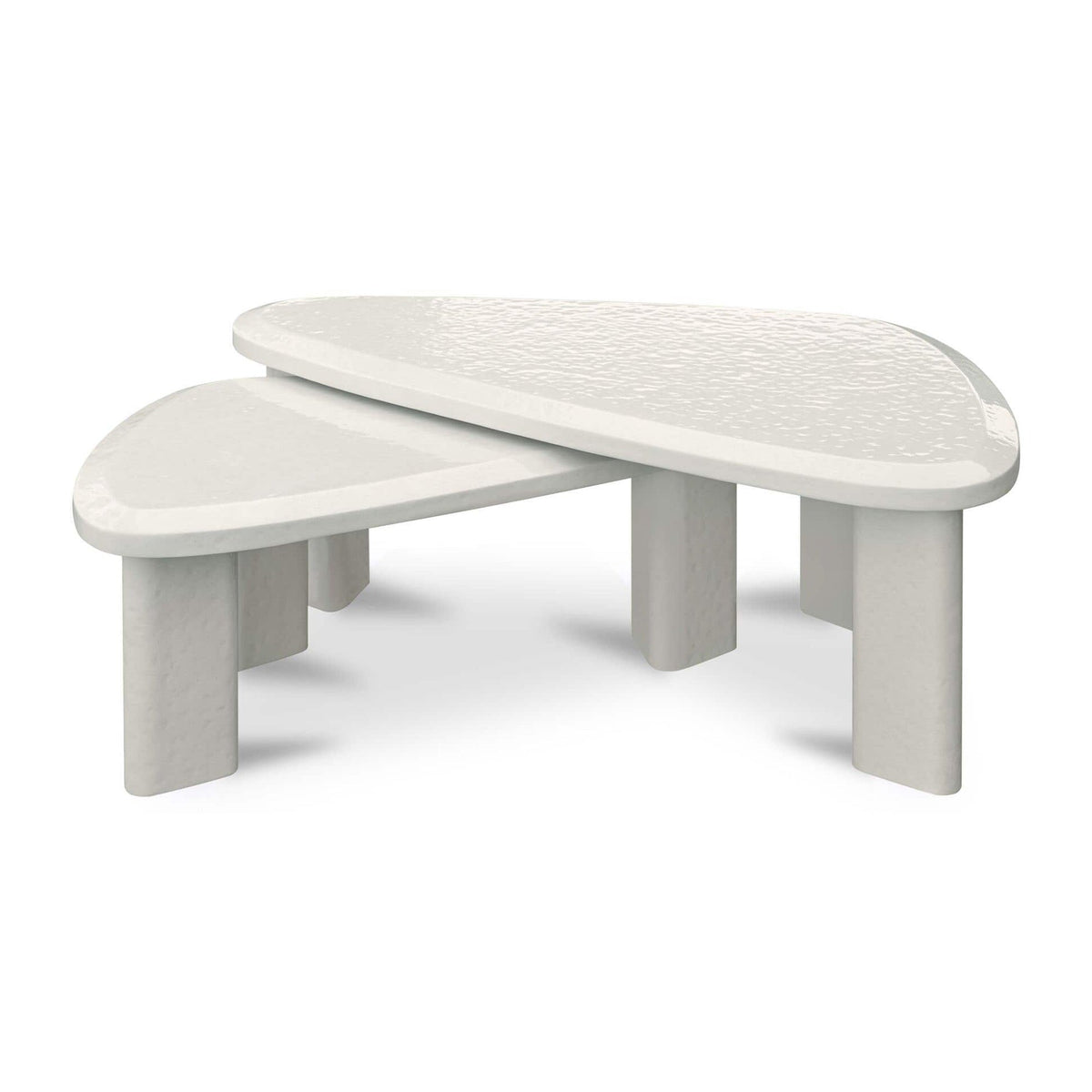 Sophie Outdoor Nesting Table Set Cream Lacquer by Moe's Home Collection
