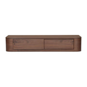 Round Off Floating Console Table Walnut by Moe's Home Collection