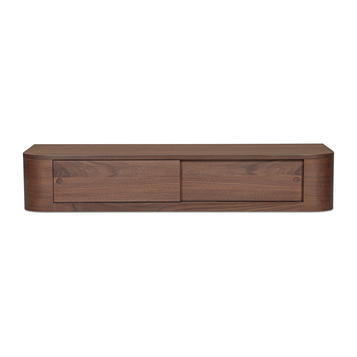Round Off Floating Console Table Walnut by Moe's Home Collection