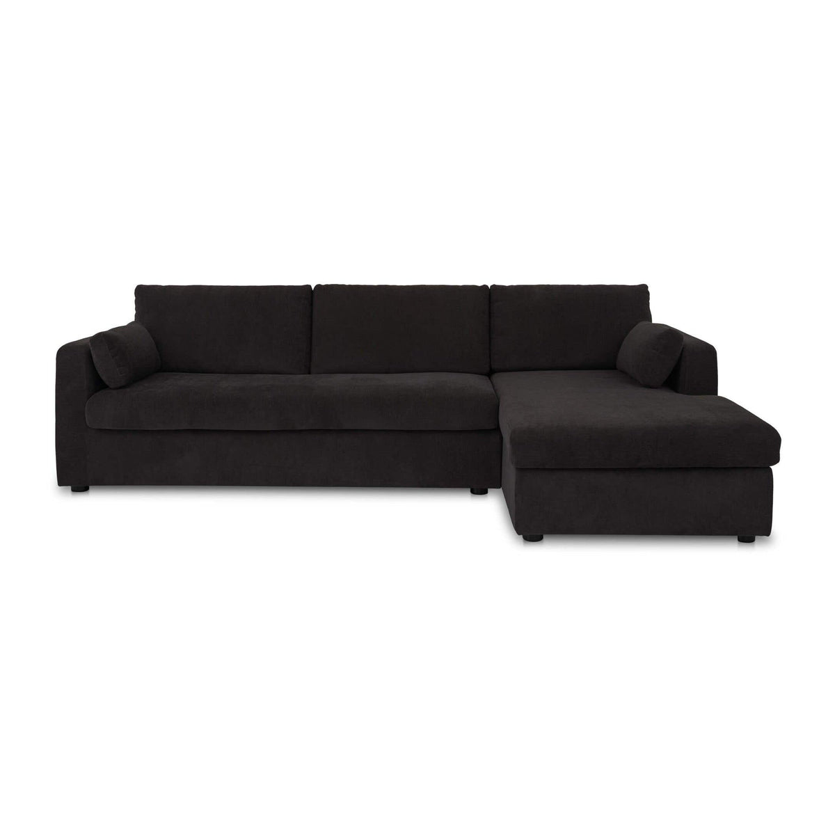 Burrow Sleeper Sectional With Storage Chaise Black Right by Moe's Home Collection