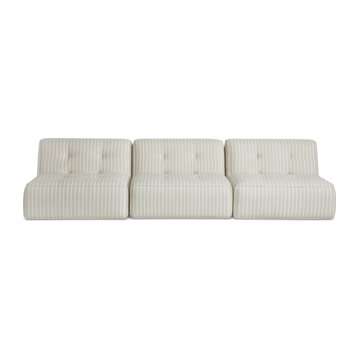 Sunseeker 3 Piece Outdoor Sofa Brown Stripe by Moe's Home Collection