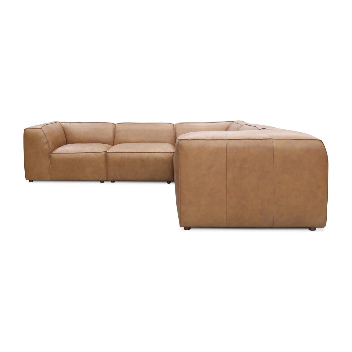 Form Classic L-Shaped Modular Sectional Sonoran Tan Leather by Moe's Home Collection