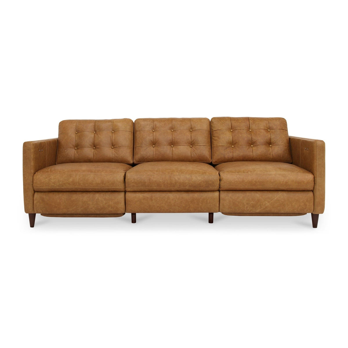 Bridgers Power Recliner Sofa Tan Leather by Moe's Home Collection