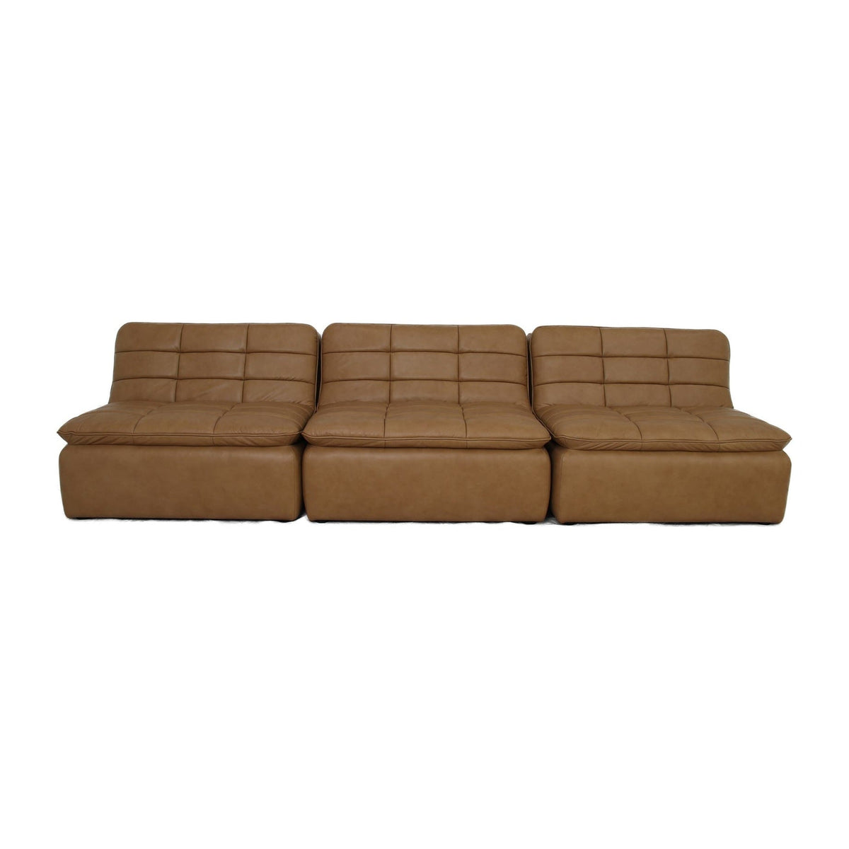 Lino Armless Modular Sofa Tan Leather by Moe's Home Collection