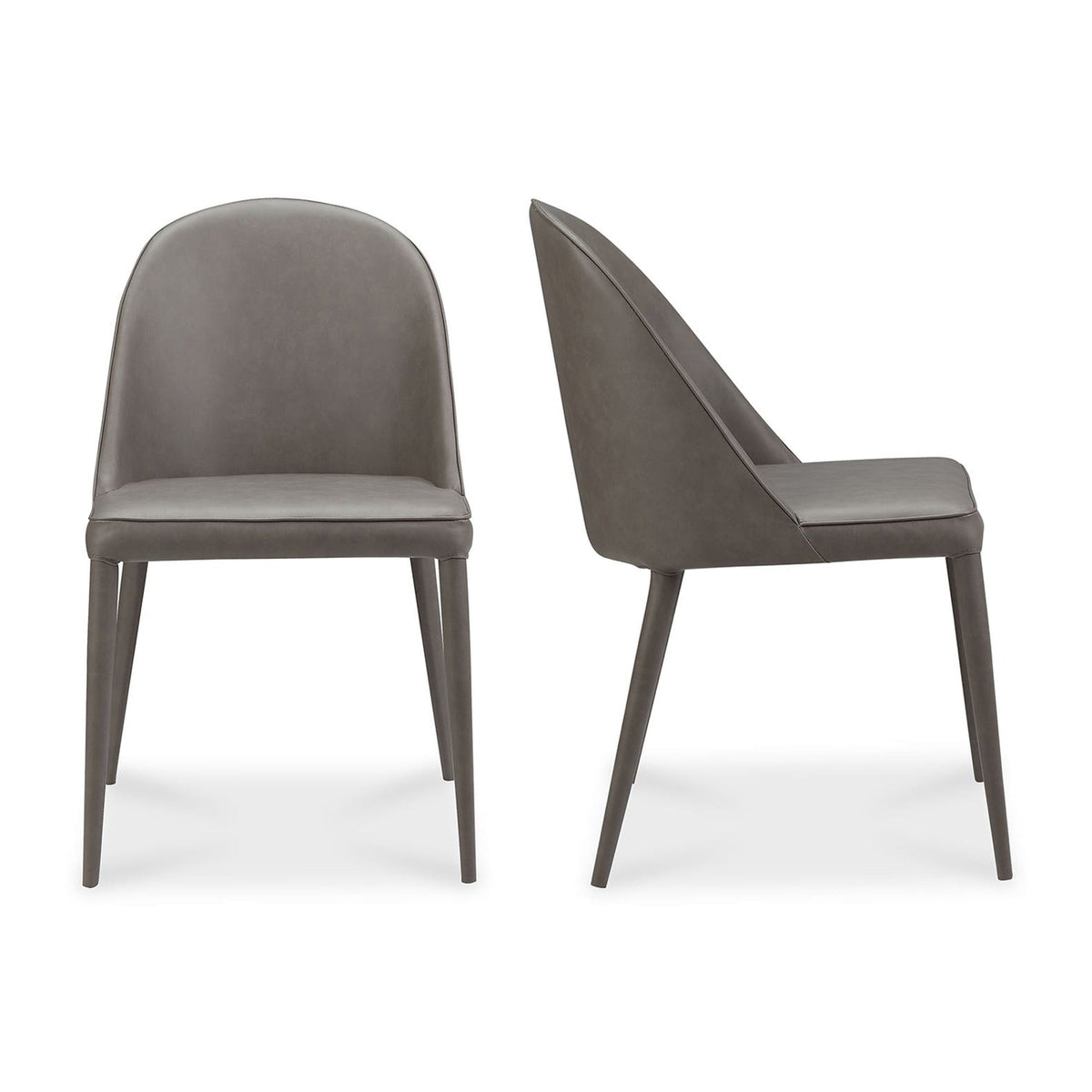 Burton Dining Chair Grey Vegan Leather - Set Of Two by Moe's Home Collection