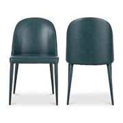 Burton Dining Chair Dark Teal Vegan Leather - Set Of Two by Moe's Home Collection