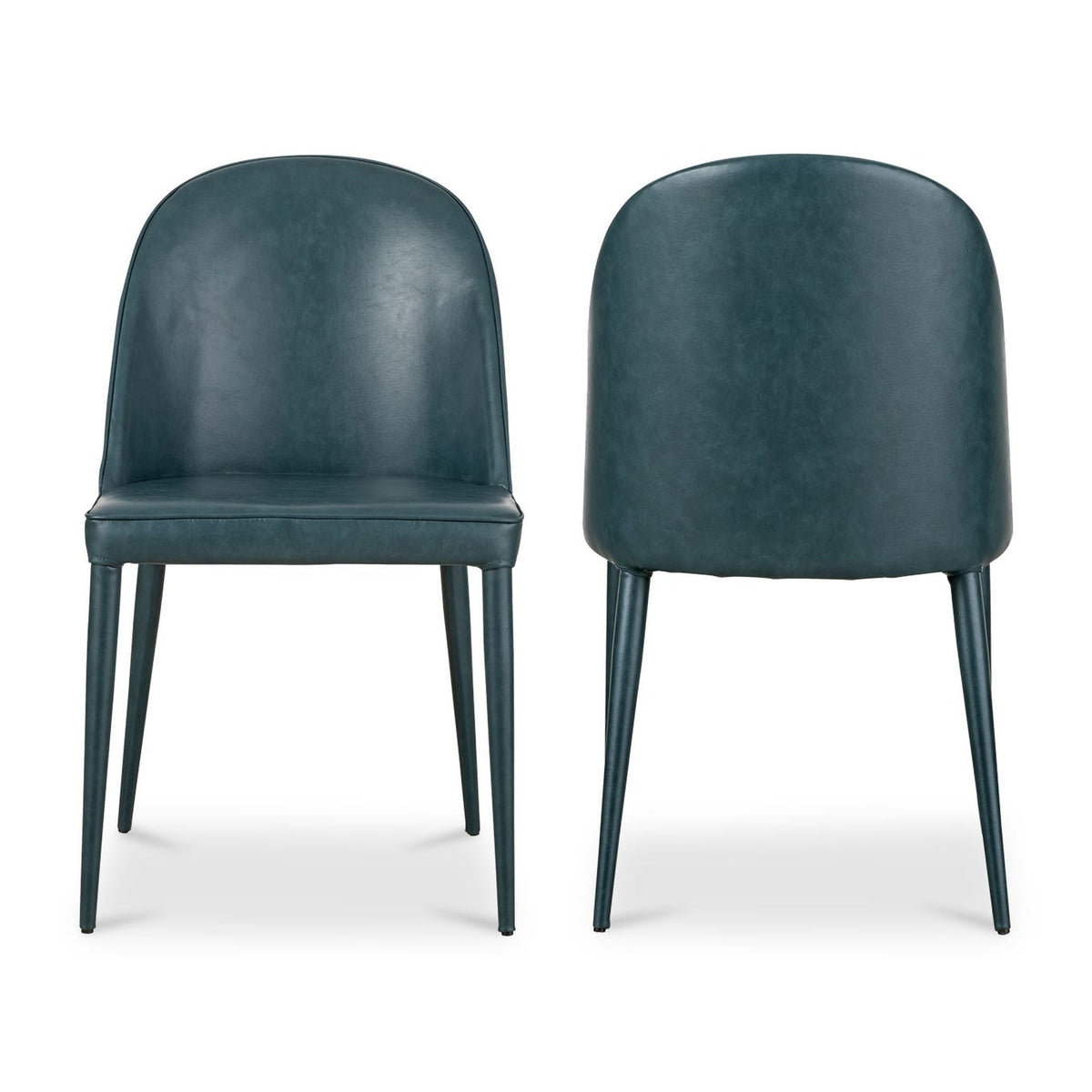 Burton Dining Chair Dark Teal Vegan Leather - Set Of Two by Moe's Home Collection