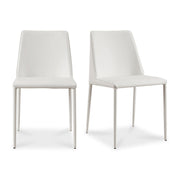 Nora Dining Chair White Vegan Leather - Set Of Two by Moe's Home Collection