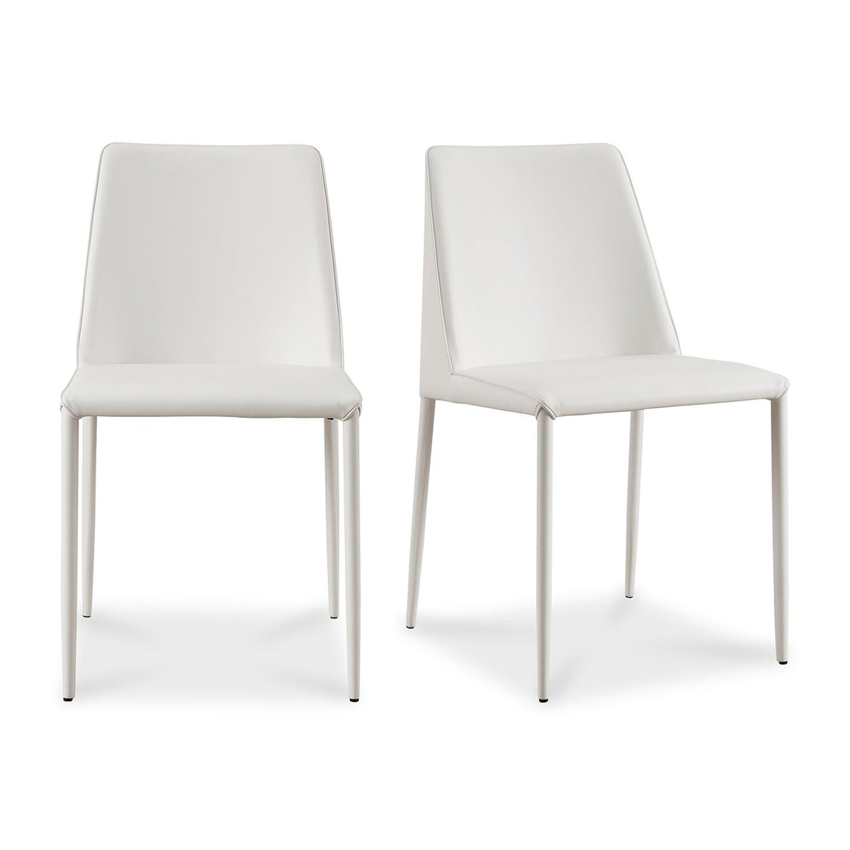 Nora Dining Chair White Vegan Leather - Set Of Two by Moe's Home Collection