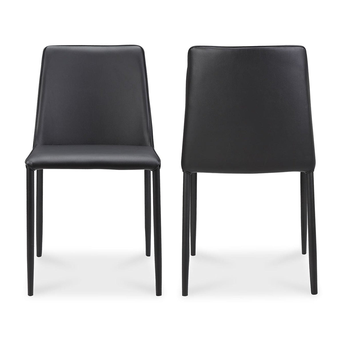 Nora Dining Chair Black Vegan Leather - Set Of Two by Moe's Home Collection