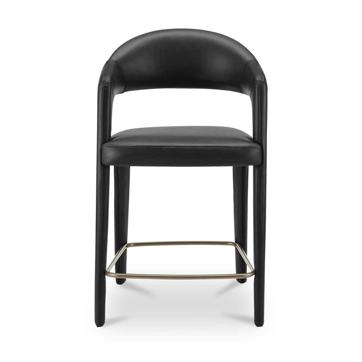 Martens Counter Stool Black Leather by Moe's Home Collection