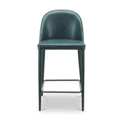 Burton Counter Stool Dark Teal Vegan Leather by Moe's Home Collection