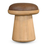 Nadia Swivel Accent Stool Dark Brown Leather by Moe's Home Collection