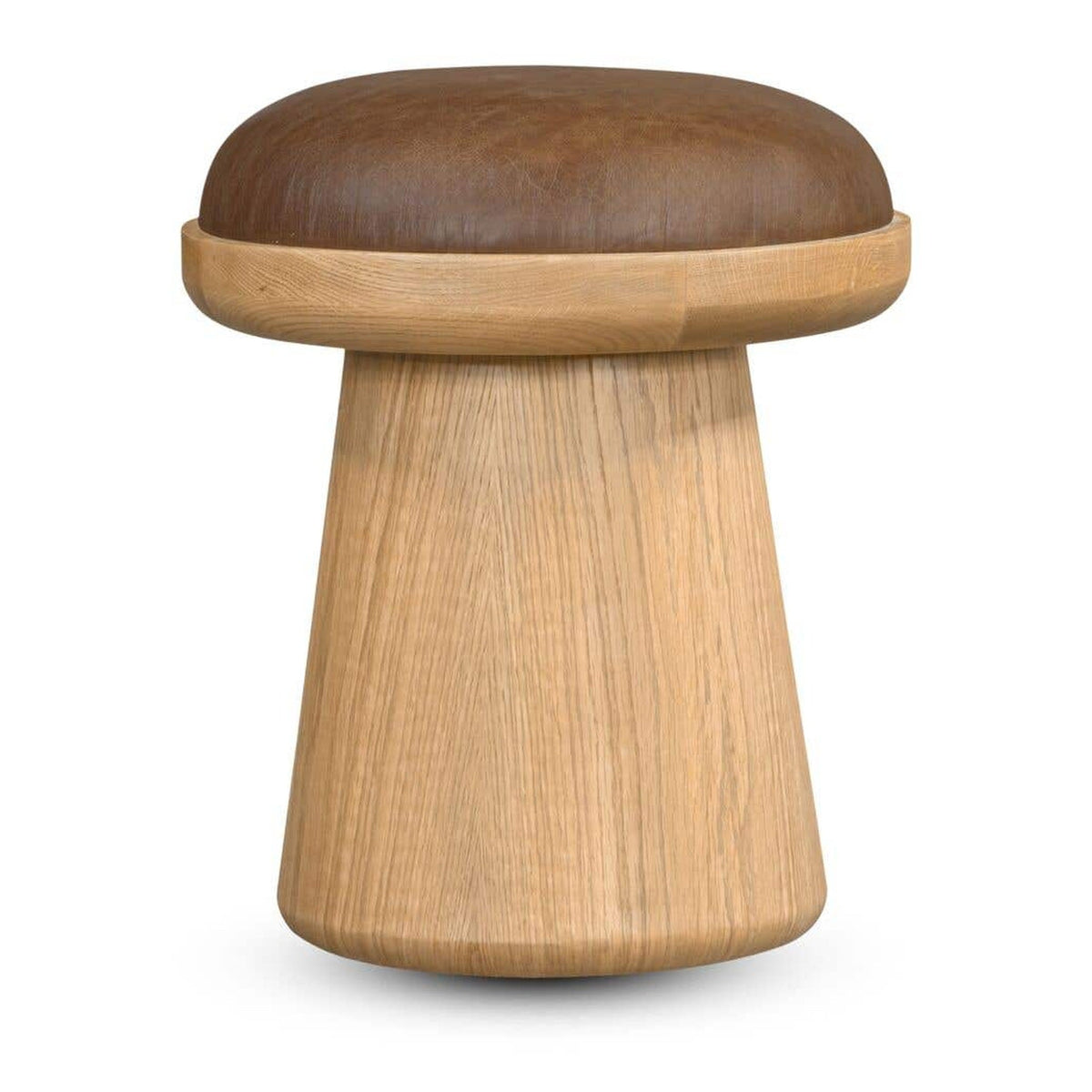 Nadia Swivel Accent Stool Dark Brown Leather by Moe's Home Collection