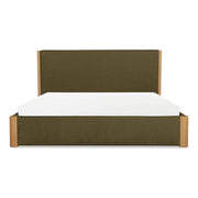 Post King Bed Natural Oak Dark Green by Moe's Home Collection