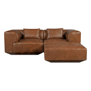 Goodwin Nook Modular Sectional Dark Brown Leather by Moe's Home Collection