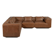 Goodwin Classic L Modular Sectional Dark Brown Leather by Moe's Home Collection