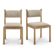 Villetta Dining Chair Brown Gingham - Set of Two by Moe's Home Collection