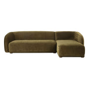 Faye Sectional Dark Green Faux Mohair Right by Moe's Home Collection